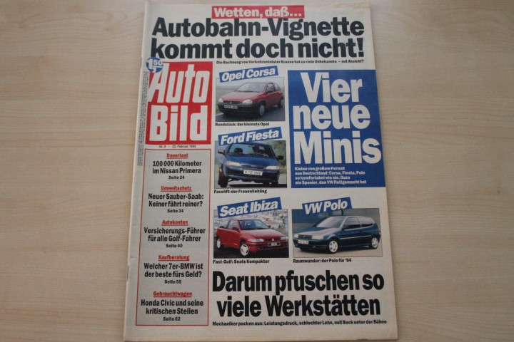 Deckblatt Auto Bild (08/1993)